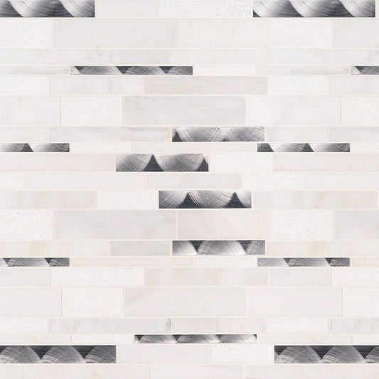 Moderno Blanco Glass & Metal Tile