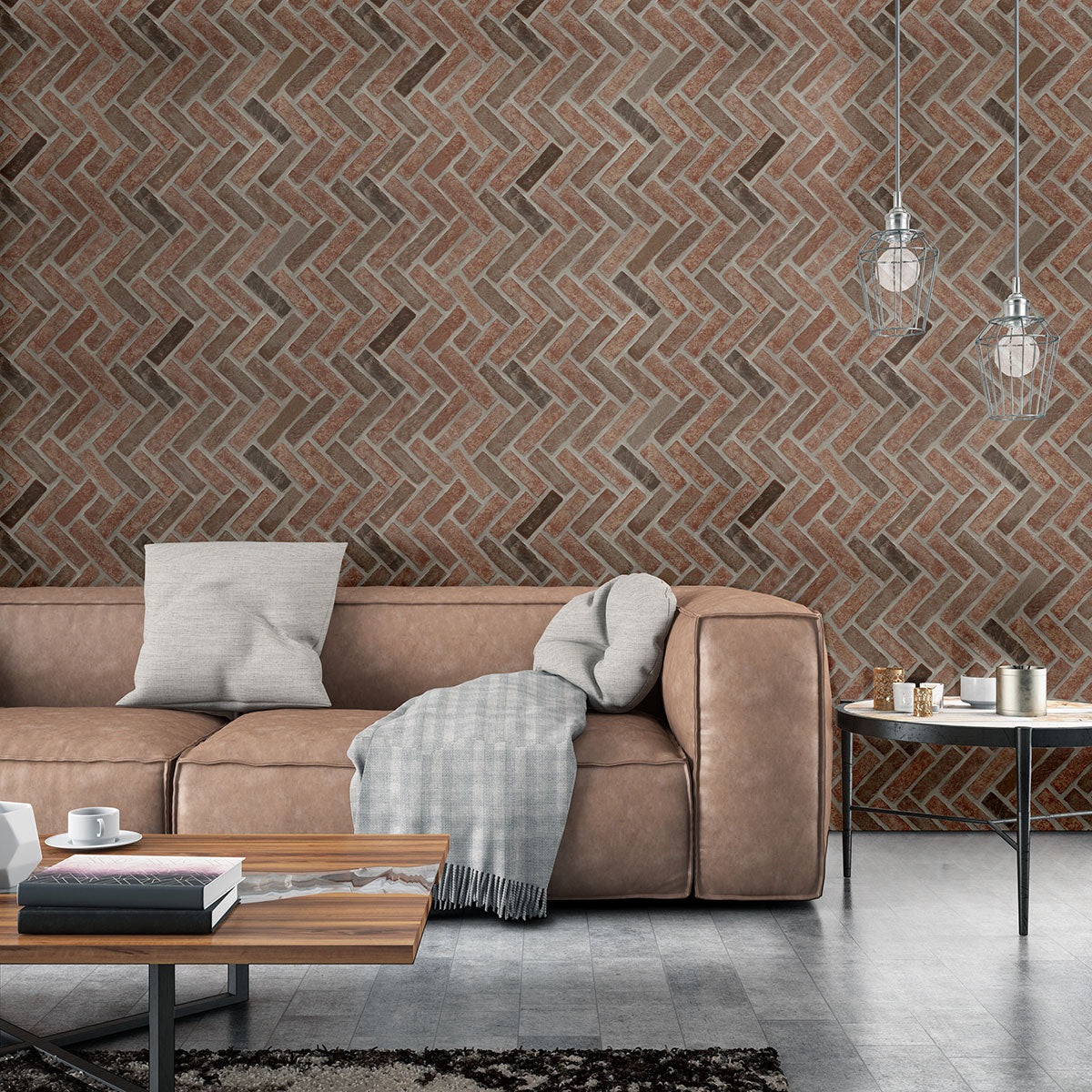 Noble Red® Reclaimed Clay Brick - Herringbone