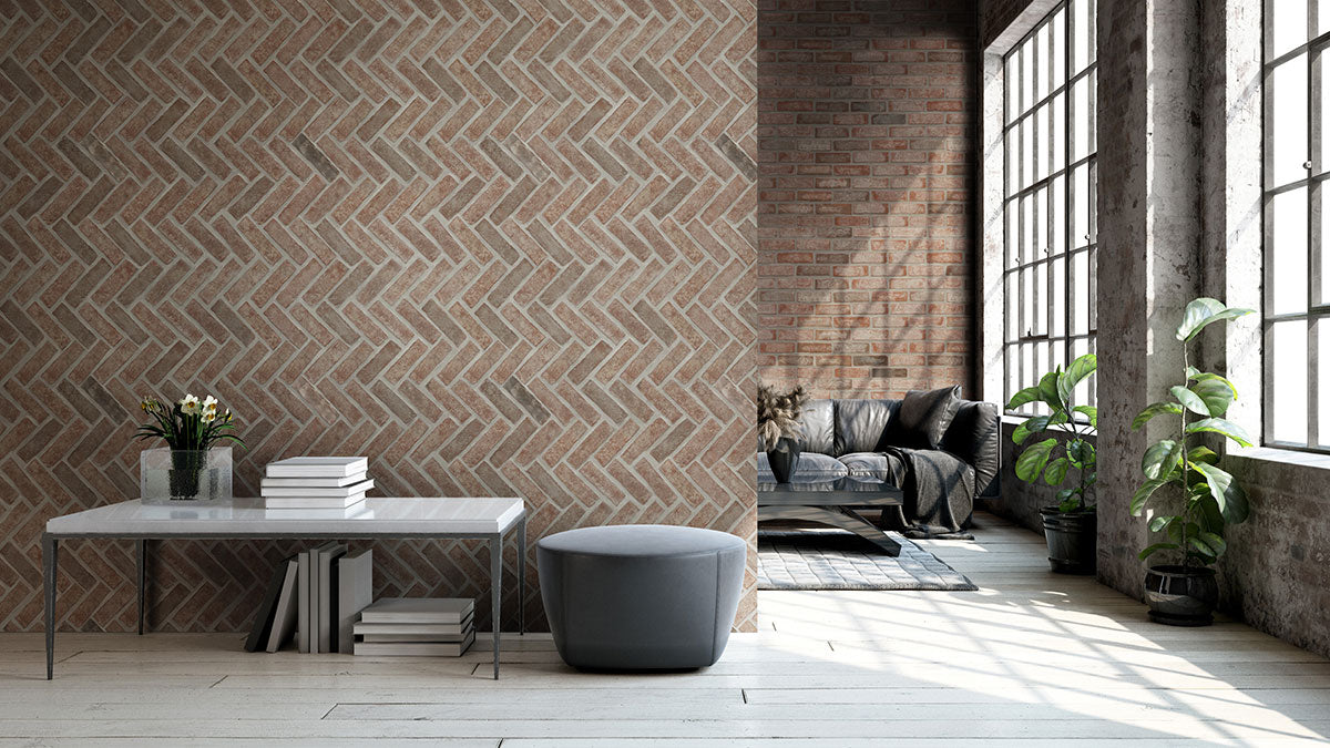 Noble Red® Reclaimed Clay Brick - Herringbone