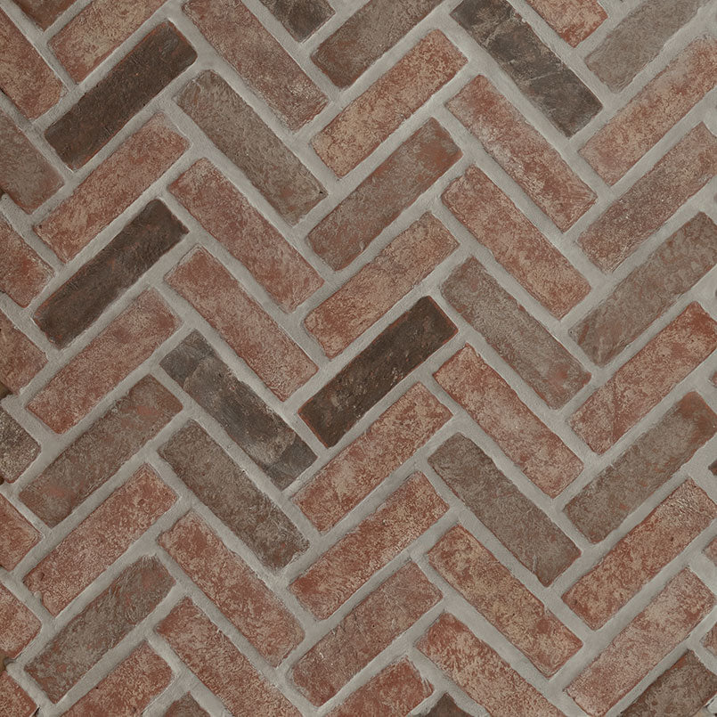 Noble Red® Reclaimed Clay Brick - Herringbone