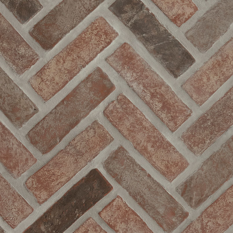 Noble Red® Reclaimed Clay Brick - Herringbone