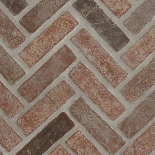 Noble Red® Reclaimed Clay Brick - Herringbone