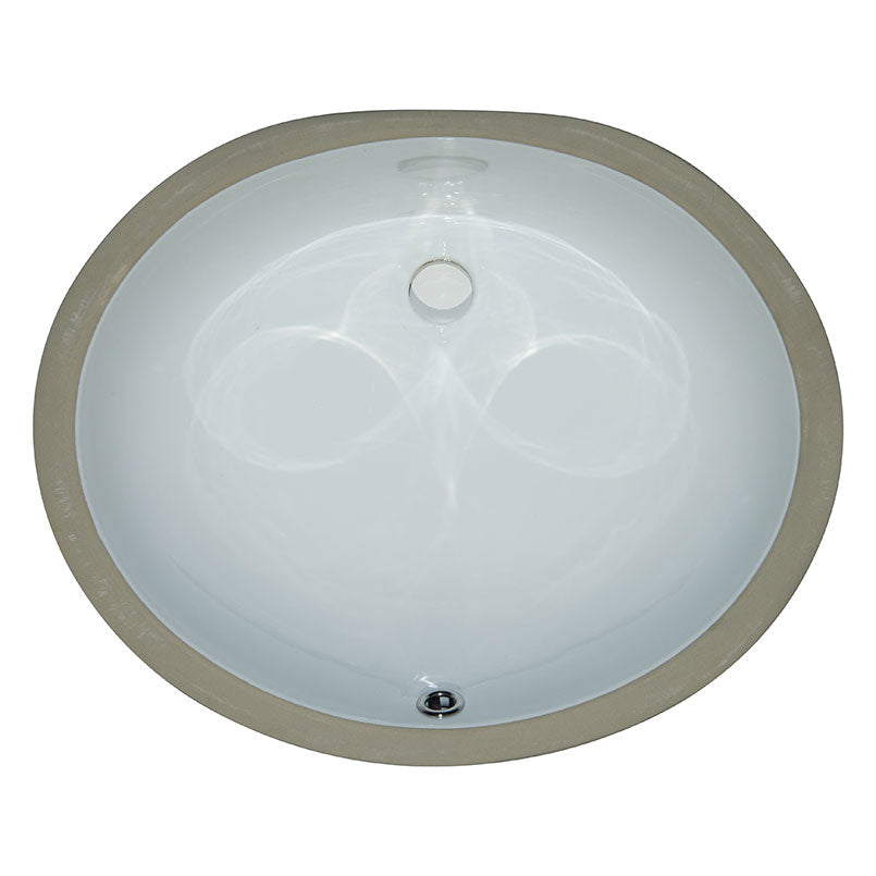 VANITY WHITE OVAL PORCELAIN 1714
