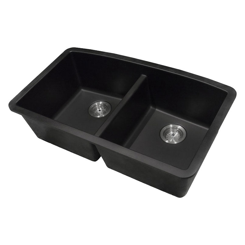 BLACK QUARTZ DOUBLE BOWL 50/50-3219