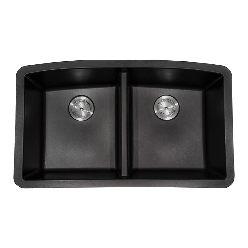 BLACK QUARTZ DOUBLE BOWL 50/50-3219