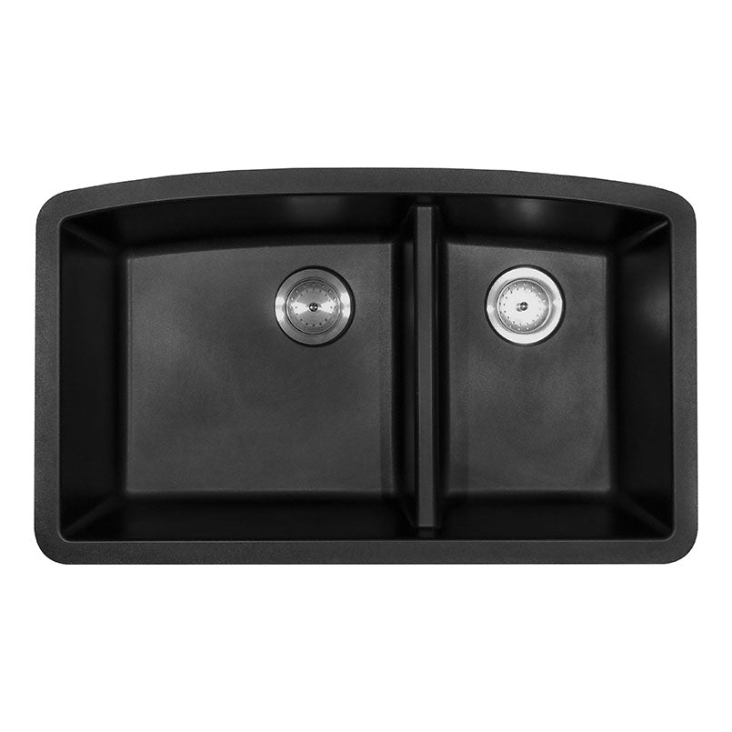 BLACK QUARTZ DOUBLE BOWL 60/40-3219