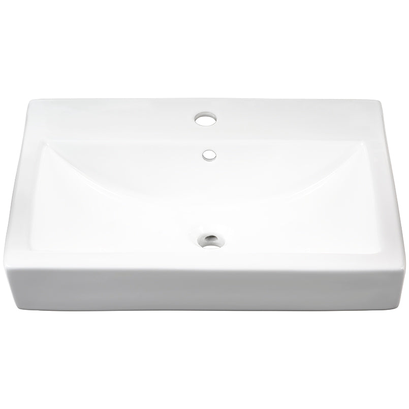 OVERMOUNT WHITE RECTANGLE PORCELAIN 2417