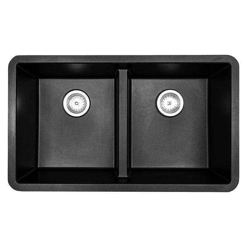 BLACK QUARTZ DOUBLE BOWL 50/50-3319