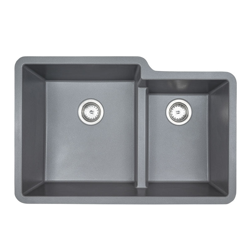 GRAY QUARTZ DOUBLE BOWL 60/40-3221