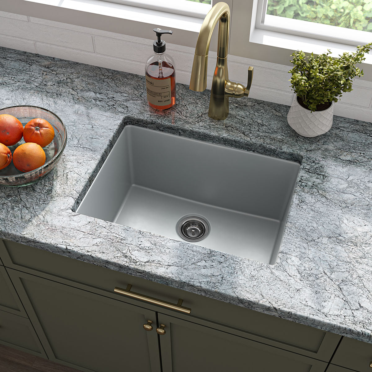 GRAY QUARTZ SINGLE BOWL 2418