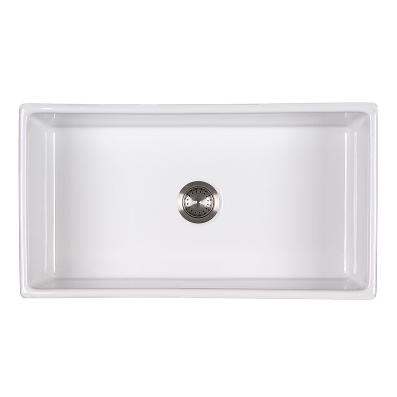 FIRECLAY FARMHOUSE WHITE SINGLE BOWL-3318