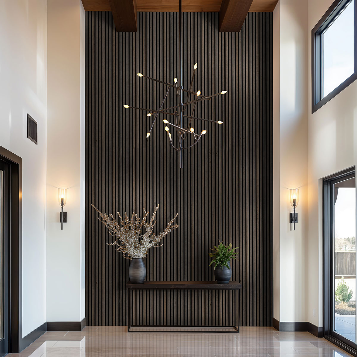 Umber Acoustic Wood Slat Wall Panels