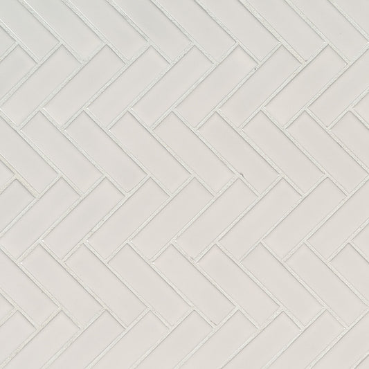 White Herringbone Mosaic Tile
